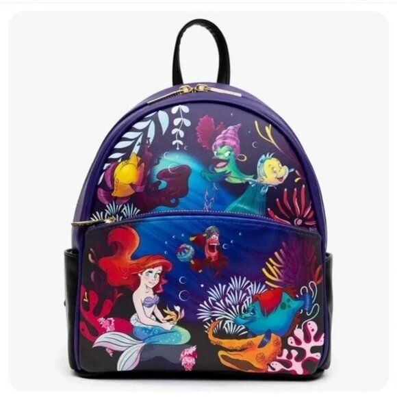 Disney Danielle Nicole Little Mermaid Under the Sea Mini Backpack Ariel NWT - Picture 1 of 5